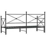 Daybed with Trundle without Mattress Black 75x190 cm Steel 4104672
