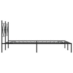 ZNTS Metal Bed Frame without Mattress with Headboard Black 120x200cm 376500