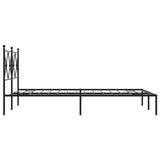 ZNTS Metal Bed Frame without Mattress with Headboard Black 120x200cm 376500