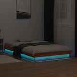 LED Bed Frame without Mattress Wax Brown 120x200 cm Solid Wood 844413