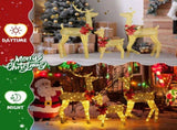 3-Piece Lighted Christmas Reindeer Family Set Outdoor Decorations, Weather Proof 2D Deer Family Set 50842289