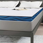 Mattress Pads White and blue 140 x 200 cm Gel Memory Foam 4106271