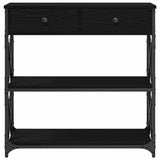 Console Table with Drawer with Shelf Black oak 75 x 28 x 75 cm 863537