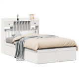Bed Frame without Mattress White 135x190 cm Double Solid Wood Pine 3323510