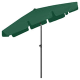 Beach Parasol Green Polyester 200x125 cm Tiltable Beach Parasol 314728