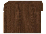 Bedside Cabinets with LED Lights Wall-mounted 2 pcs Brown Oak 837126