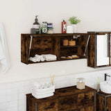 Bathroom Wall Cabinet Smoked Oak 100x25x40 cm Engineered Wood 860107