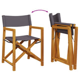 8 Piece Folding Garden Chairs Dark Grey Fabric 3208921