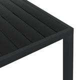 Garden Table Black 150x90x74 cm Aluminium and WPC 42791
