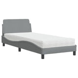 Bed with Mattress "Dover" Light Grey Single Fabric 3208484