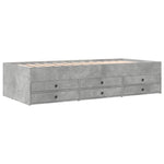 ZNTS Daybed with Drawers without Mattress Concrete Grey 75x190 cm Small Single 3280891