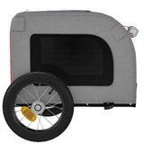 Pet Bike Trailer Red and Grey Oxford Fabric and Iron 93824