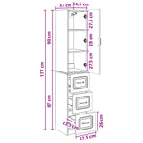 Cabinet Set 2 pcs Smoked Oak 33 x 34.5 x 87 cm Engineered Wood 3416975