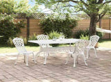 Garden Dining Set 5 pcs White Aluminium 3334670