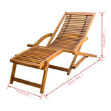 41806 Deck Chair with Footrest Solid Acacia Wood