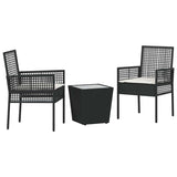 Garden Bistro Set 3 pcs Black Poly rattan 3334955