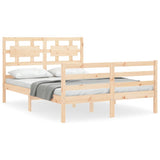 Bed Frame without Mattress Double Solid Wood 3194416