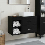 Bathroom Furniture Set 2 pcs Black Oak Engineered Wood 3403881