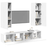 4 Piece TV Cabinet Set White Engineered Wood 3078666