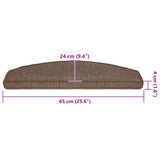Stair Mats 30 pcs 65x24x4 cm Coffee Brown Half Round Large 3365753