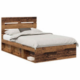 Bed Frame with Headboard Old Wood 120 x 200 cm Solid Pine Wood 3411766