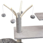 ZNTS Cat Tree with Sisal Scratching Posts 125 cm Grey 170480