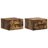 Wall-Mounted Bedside Cabinet 2 pcs Smoked Oak 34.5 x 33 x 20 cm 899286
