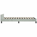 Bed Frame without Mattress Light Grey Twin XL Velvet 347600