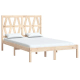 Bed Frame Natural Pine Solid Pine Wood Double Bed Frame 3103993