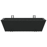 ZNTS Planters with hooks 2 pcs Black Poly Rattan 366401