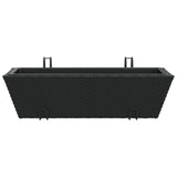 ZNTS Planters with hooks 2 pcs Black Poly Rattan 366401