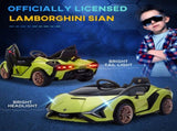 Lamborghini Sian Licensed 12V Kids Electric Ride On Car 2 Motors Toy Car with Remote Control Music T3398P348292