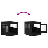 Dog Crate Furniture Black Oak 64.5x80x71 cm Engineered Wood 862177