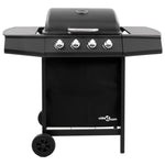 Gas BBQ Grill with 4 Burners Black 48545