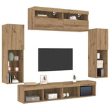 TV Cabinet Set Wall-mounted 6 pcs Artisan oak Engineered wood 3334381