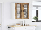 Wall Glass Cabinet PORTO Old Wood 60 x 31 x 80 cm 885443