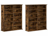 CD Cabinet 2 pcs Smoked Oak 60 x 17 x 92 cm Engineered Wood 8012739