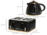 Kettle and Toaster Sets, 3000W 1.7L Rapid Boil Kettle & 4 Slice Toaster with 7 Browning Controls, T3398P344313