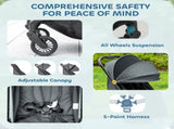 Foldable Baby Stroller with Adjustable Seat, 5-Point Harness, Canopy, Basket, 6.3kg Lightweight & T3398P422774