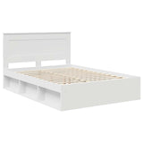 Bed Frame with Headboard White 140 x 190 cm Solid Pine Wood 3410080