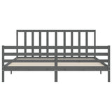 Bed Frame without Mattress Grey 200x200 cm Solid Wood Pine 3193813
