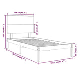 Bed Frame White Solid Pine Wood Single Classic/Traditional 3104794