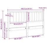 Upholstered Headboard Brown 140 cm Solid Pine Wood 879064