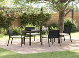 Garden Dining Set 5 pcs Black Powder-Coated Steel 3379249