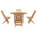 Garden Dining Set Folding 5 pcs Brown Solid Teak wood 3385967