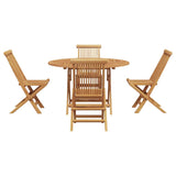 Garden Dining Set Folding 5 pcs Brown Solid Teak wood 3385967