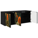 Wall-mounted TV Cabinet ZAANDAM 102 x 33 x 40 cm Black Oak 8007172