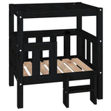 Dog Bed Black 65.5x50.5x70 cm Solid Wood Pine 822376