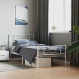 Metal Bed Frame without Mattress with Footboard White 80x200cm 355521