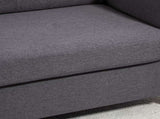 Compact Loveseat Sofa, Modern 2 Seater Sofa for Living Room with Wood Legs and Armrests, Dark Grey T3398P328116